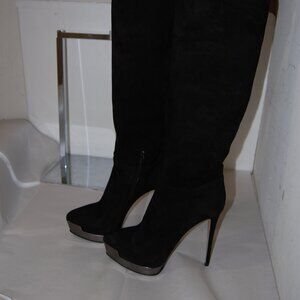 38/7.5❤️ LE SILLA ITALY SUEDE LEATHER PLATFORM OVER KNEE HIGH HEELS TALL BOOTS